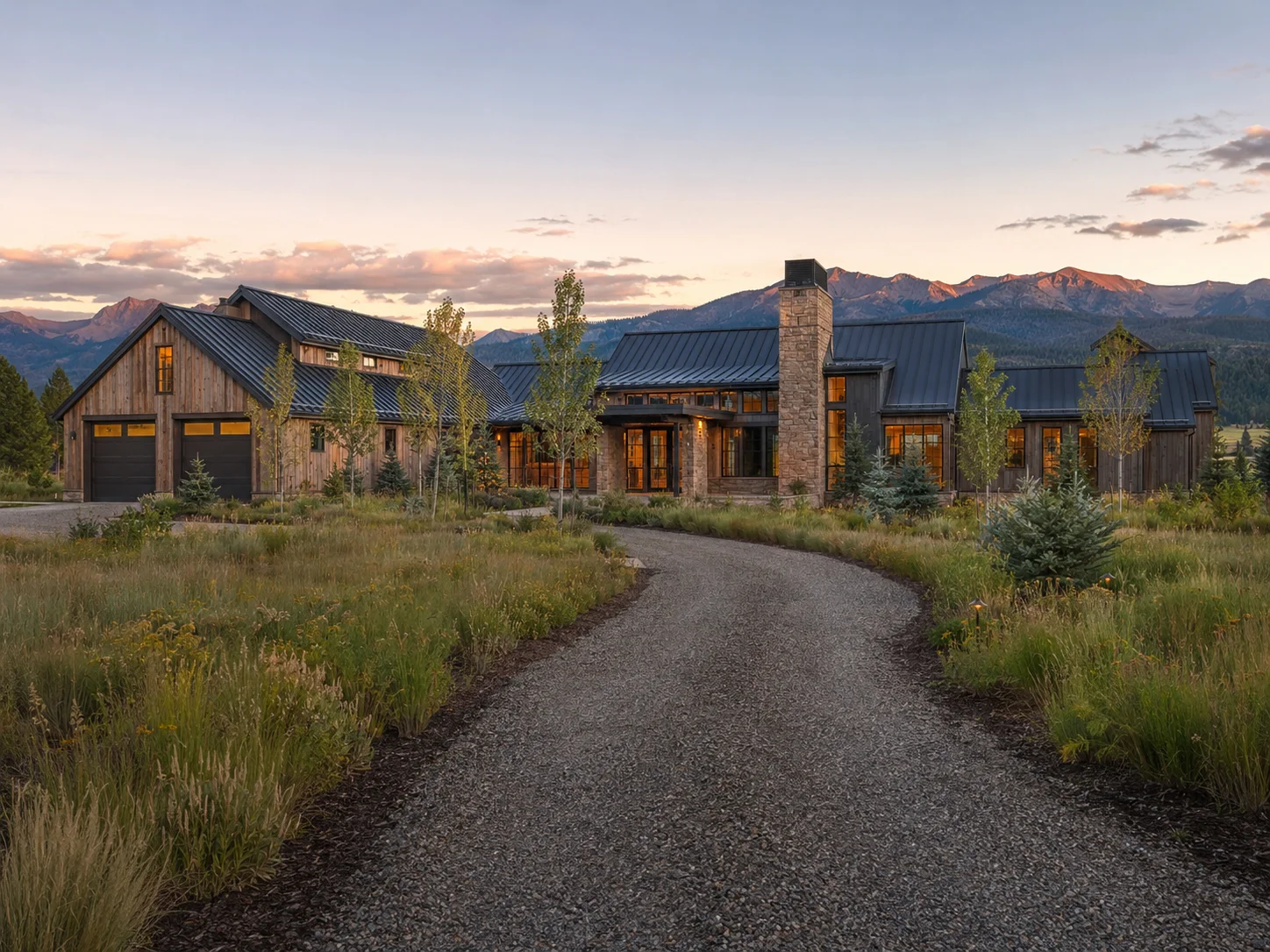 Modern mountain retreat exterior